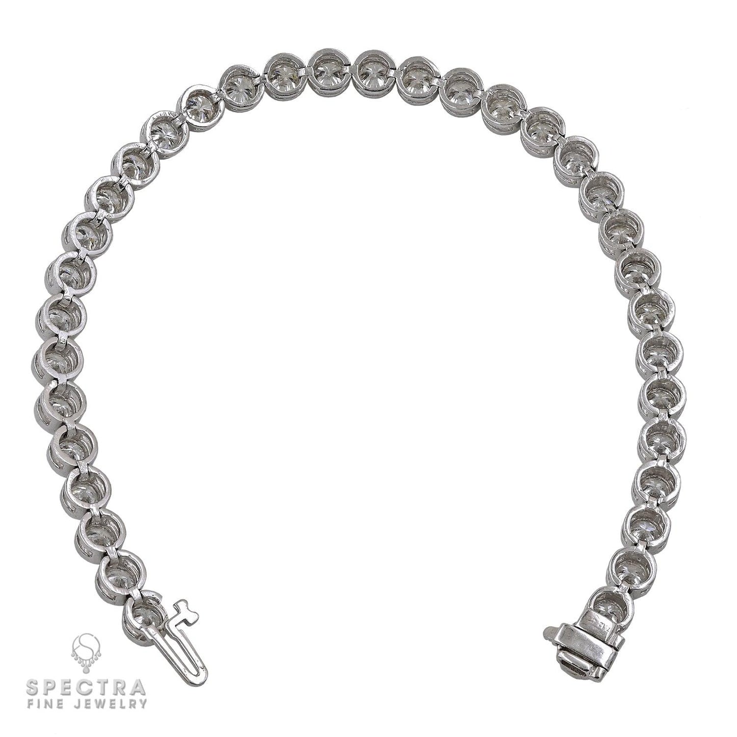 7.12 ct Diamond Bezel Tennis Bracelet in 18K White Gold – Spectra Fine Jewelry