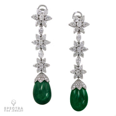 Spectra Fine Jewelry Diamond Colombian Emerald Drop Earrings