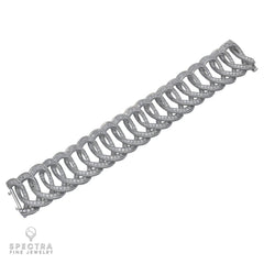25.05 ct Diamond Pavé Link Bracelet in 18K White Gold - Spectra Fine Jewelry