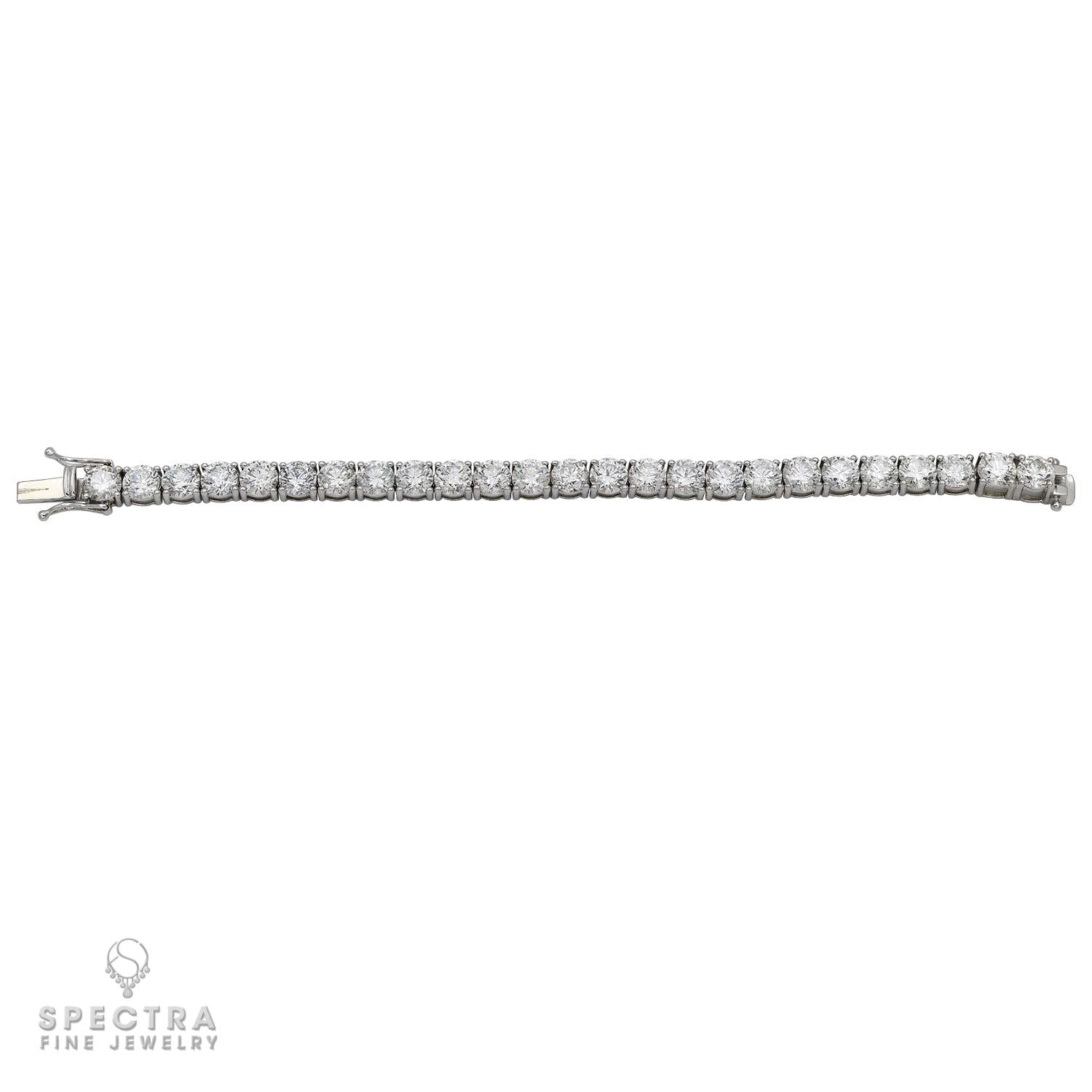 25.50 ct Diamond Tennis Bracelet in 18K White Gold – Spectra Fine Jewelry