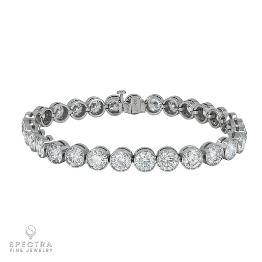 15.6 ct Spectra Diamond Bezel Platinum Tennis Bracelet – Fine Jewelry