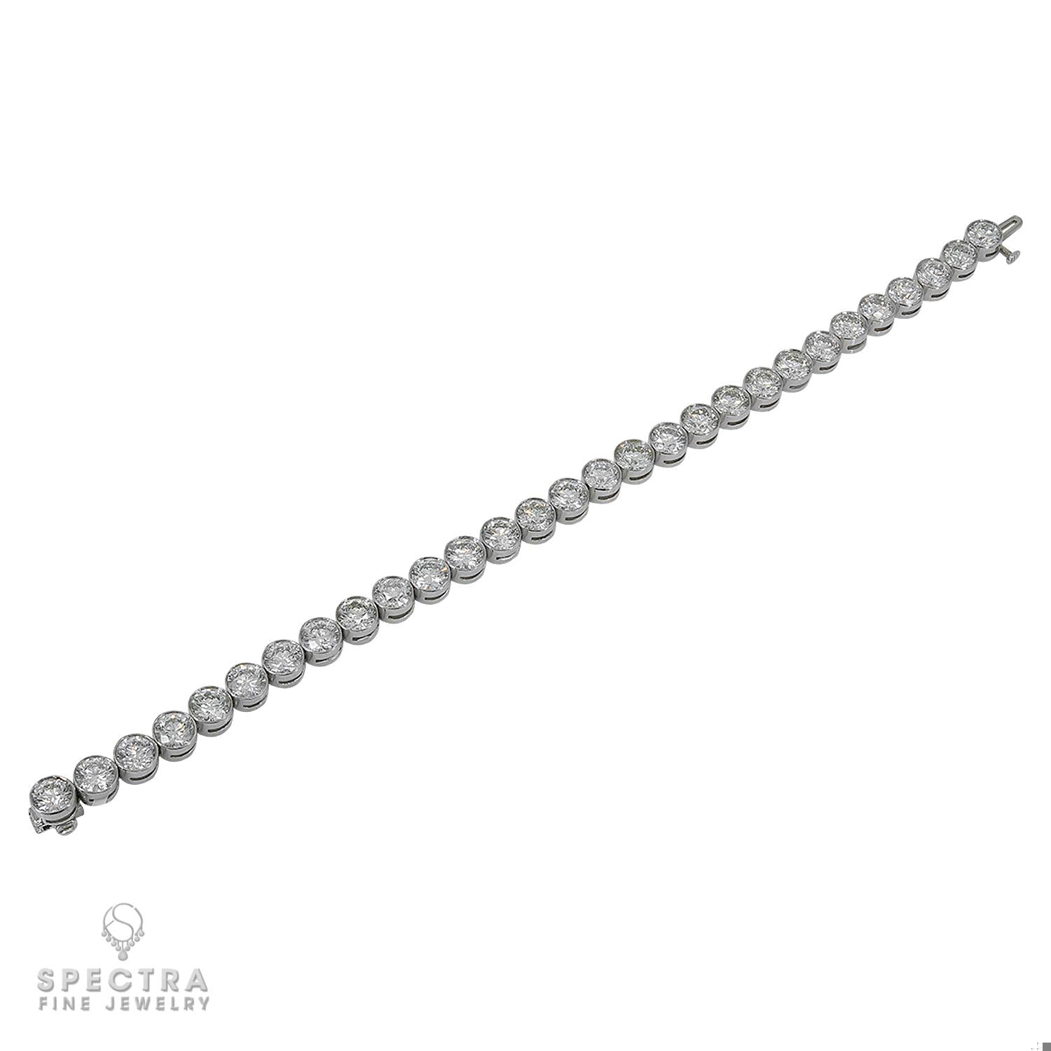 Spectra Fine Jewelry Diamond White Gold Bezel Tennis Bracelet 15.60ct