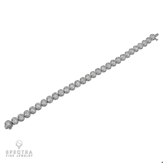 15.6 ct Spectra Diamond Bezel Platinum Tennis Bracelet – Fine Jewelry