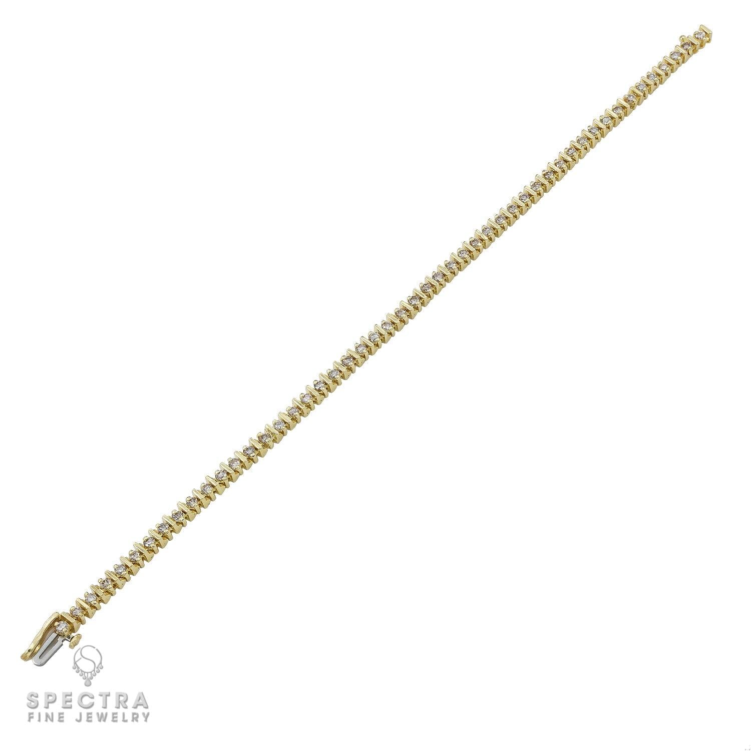 2.50 ct Diamond Tennis Bracelet in 14K Yellow Gold – Spectra Fine Jewelry