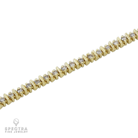 2.50 ct Diamond Tennis Bracelet in 14K Yellow Gold – Spectra Fine Jewelry