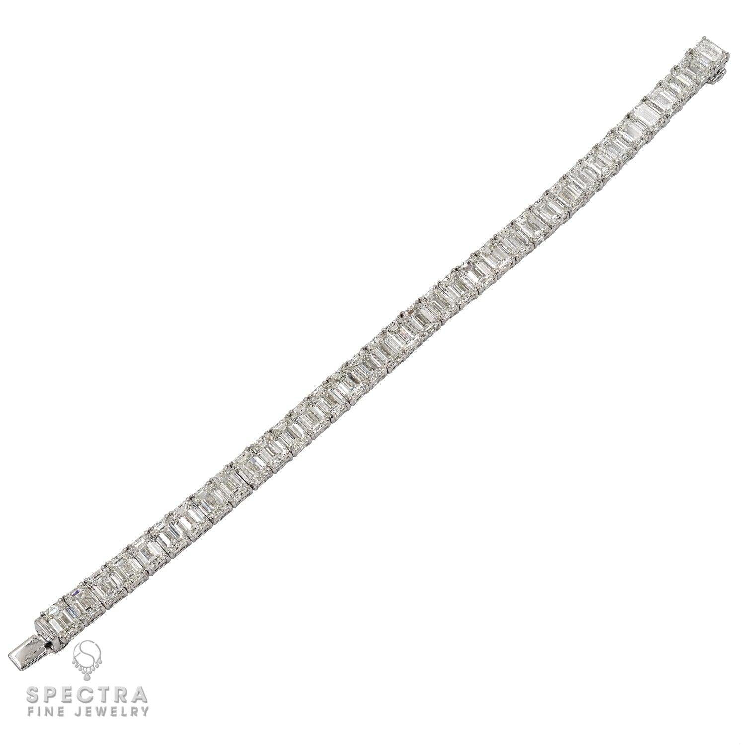 36.49 ct Emerald-Cut Diamond Tennis Bracelet – Spectra Fine Jewelry