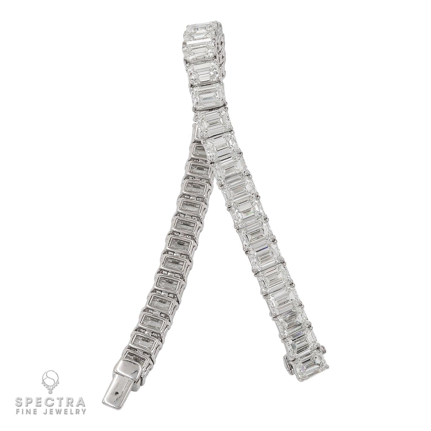 36.49 ct Emerald-Cut Diamond Tennis Bracelet – Spectra Fine Jewelry