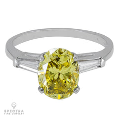 Spectra Fine Jewelry GIA Certified 2.14 Carat Fancy Vivid Yellow Diamond Ring
