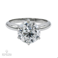 Spectra Fine Jewelry GIA Certified 3.20 Carat Round Diamond Engagement Ring