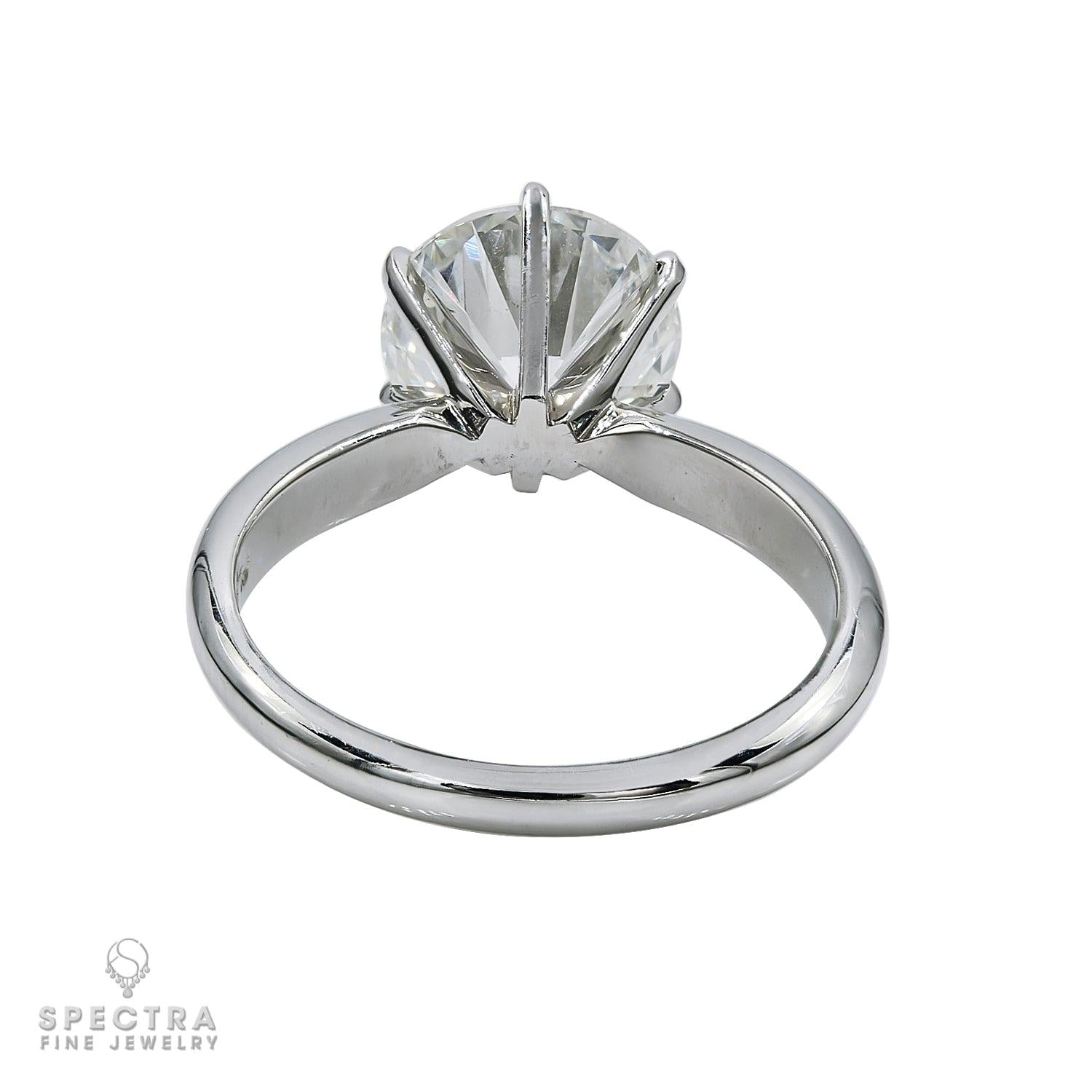 Spectra Fine Jewelry GIA Certified 3.20 Carat Round Diamond Engagement Ring