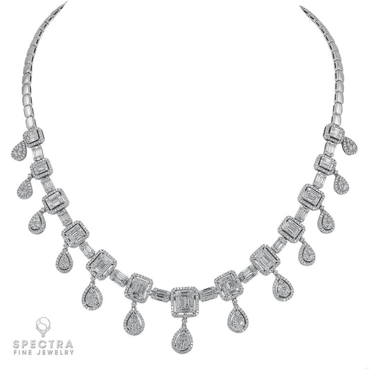 Spectra Fine Jewelry Invisibly-set Diamond Fringe Collar Necklace