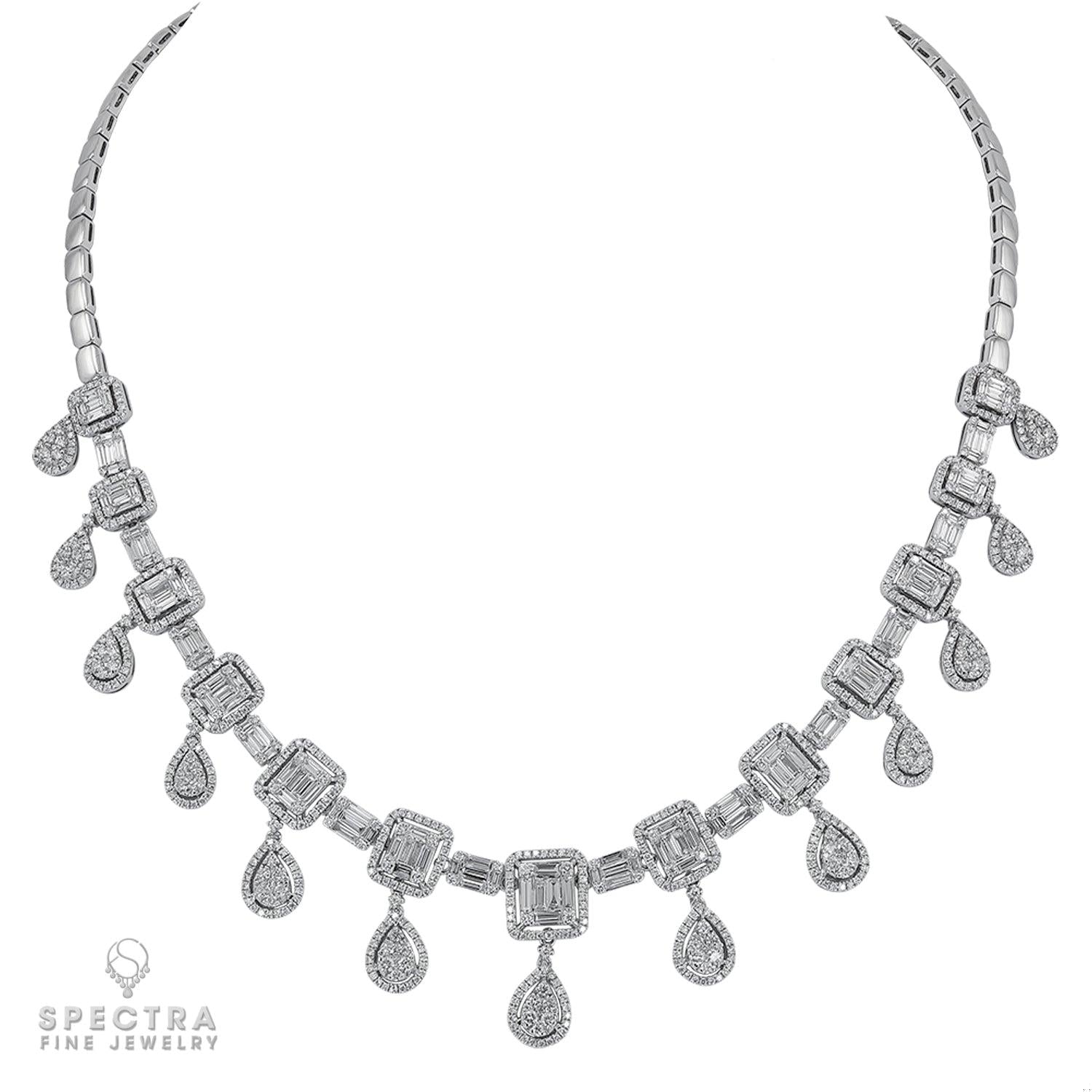 Spectra Fine Jewelry Invisibly-set Diamond Fringe Collar Necklace
