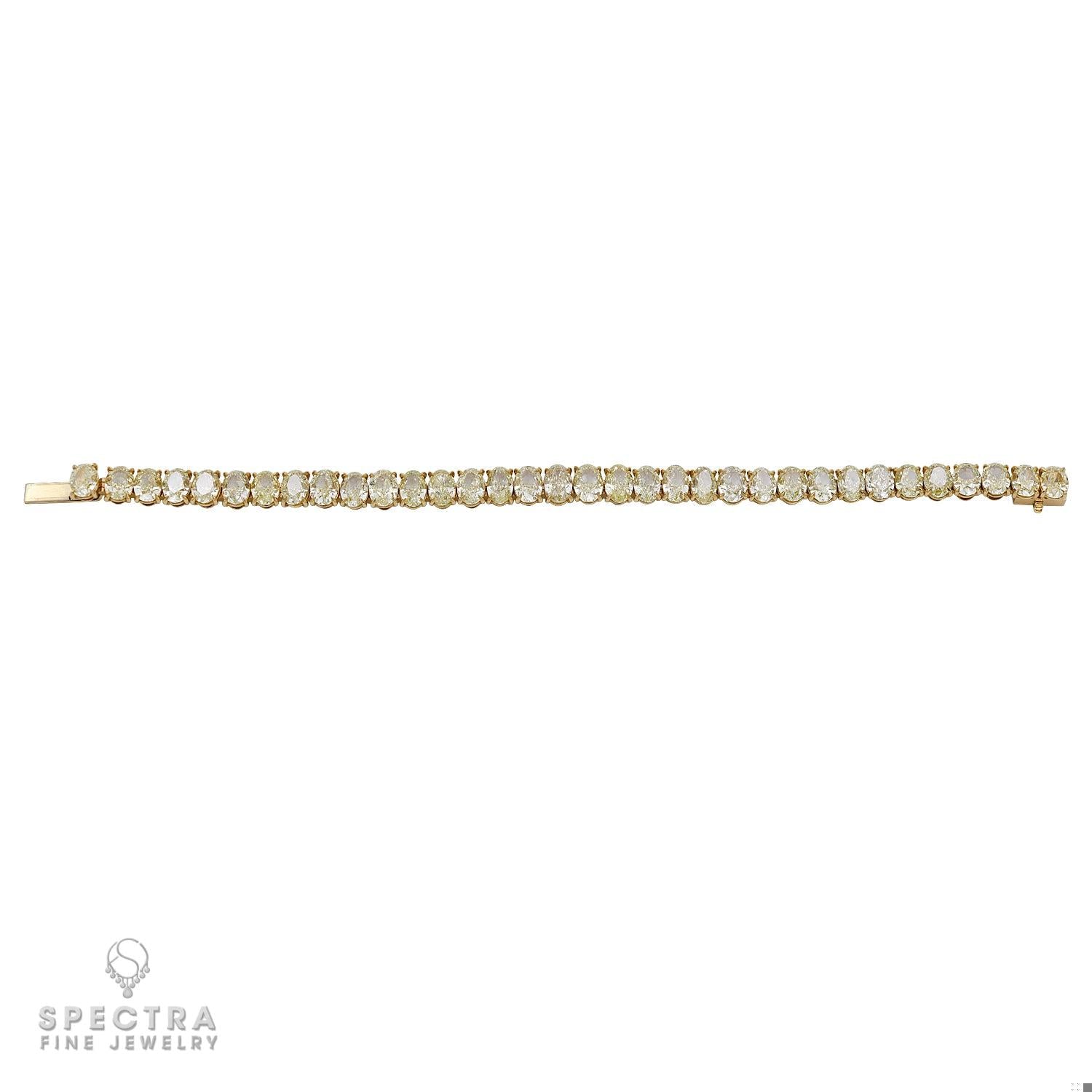 Spectra Fine Jewelry Oval Yellow Diamond Tennis Bracelet  32.42ct