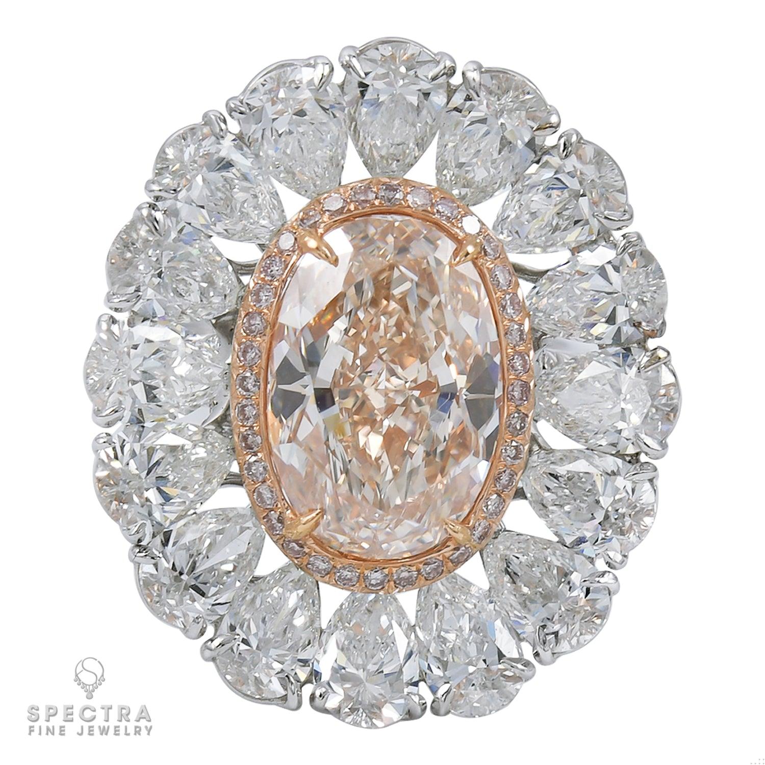 Spectra Fine Jewelry Pink Diamond Halo Cocktail Engagement Ring 6.27ct