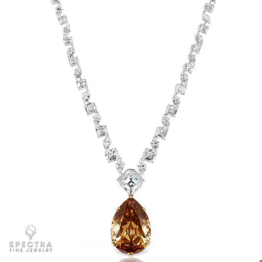 80.12ct Fancy Deep Brown-Orange Diamond Necklace | Spectra Fine Jewelry