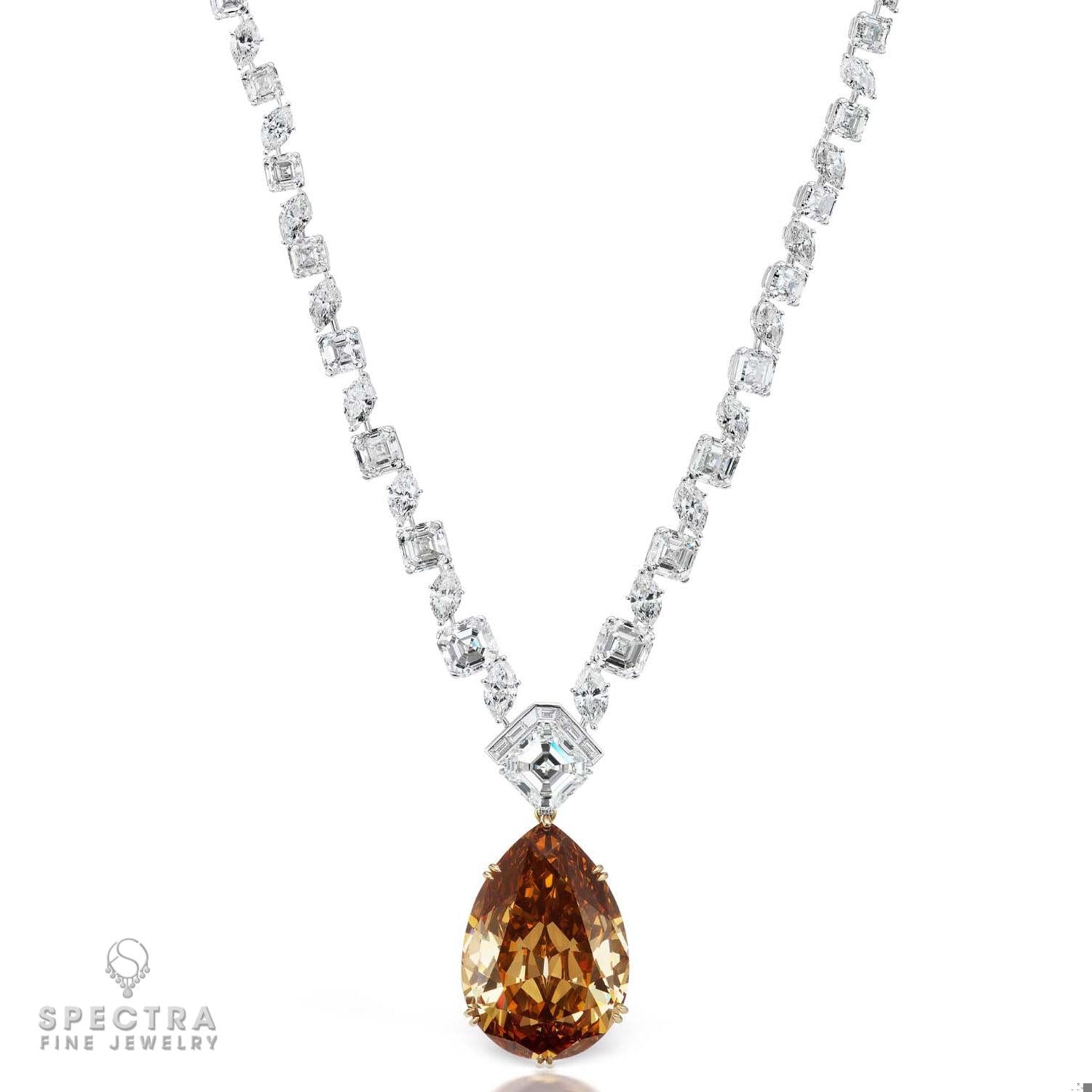 80.12ct Fancy Deep Brown-Orange Diamond Necklace | Spectra Fine Jewelry
