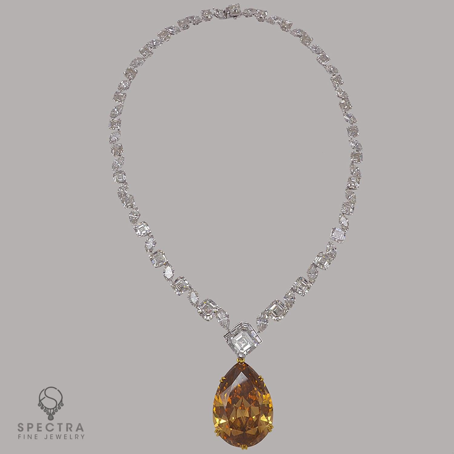80.12ct Fancy Deep Brown-Orange Diamond Necklace | Spectra Fine Jewelry