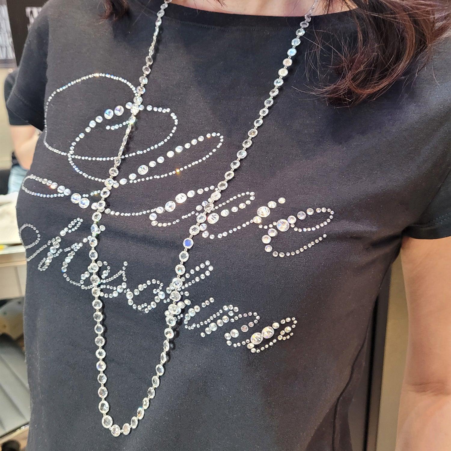 Spectra Fine Jewelry Rose Cut Diamond Opera Necklace