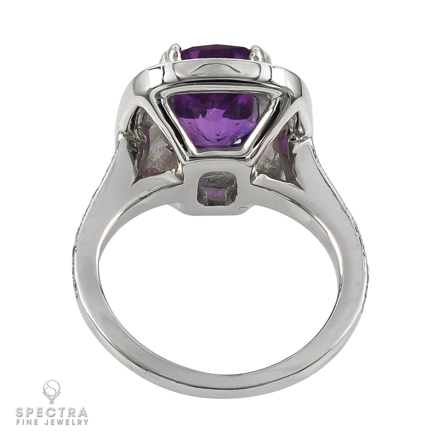 Spectra Fine Jewelry Sapphire Diamond Halo Engagement Ring 3.21ct