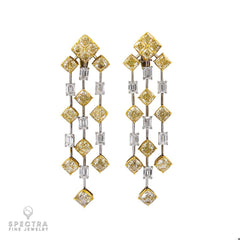 Spectra Fine Jewelry Yellow White Diamond Chandelier Drop Earrings