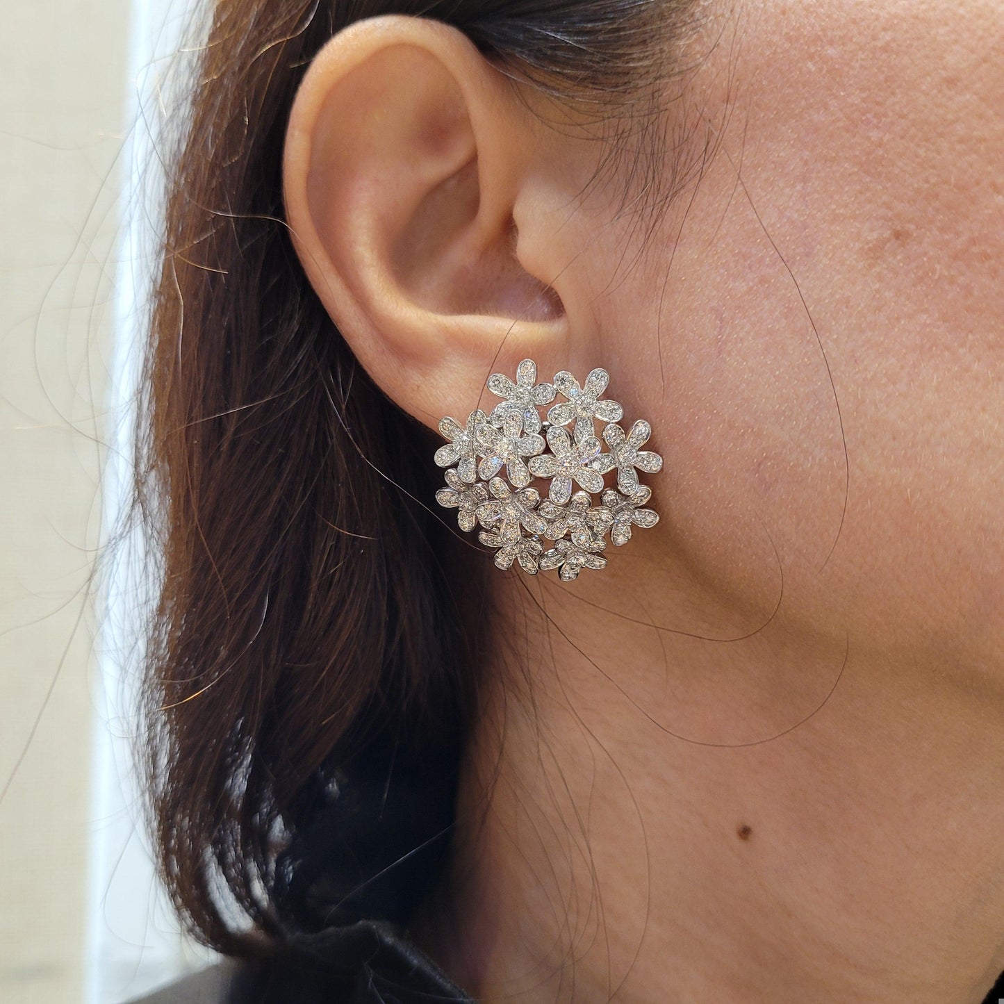 Van Cleef & Arpels Socrate Diamond Earrings Large Model – Signed Estate Jewelry