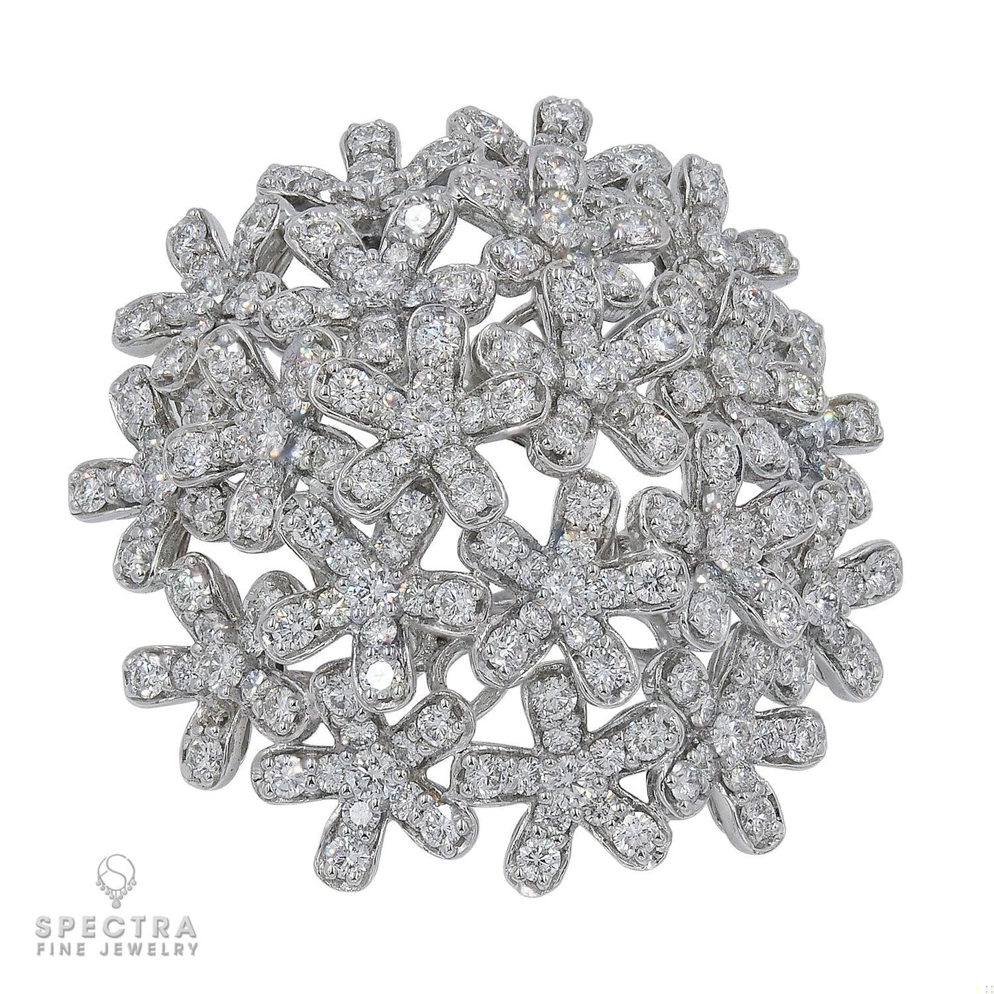 Van Cleef & Arpels Socrate Diamond Ring Large Model – Signed White Gold Ring