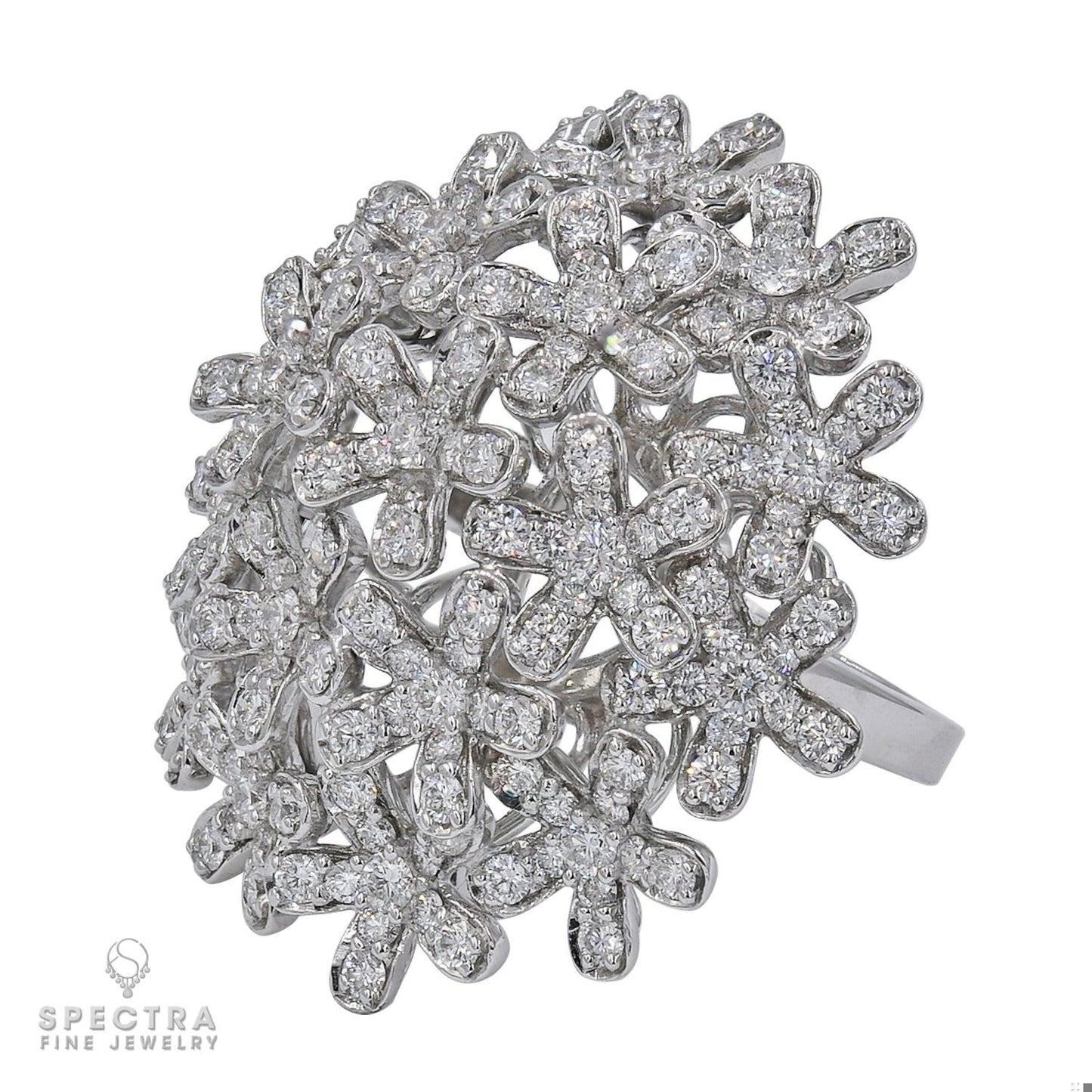 Van Cleef & Arpels Socrate Diamond Ring Large Model – Signed White Gold Ring
