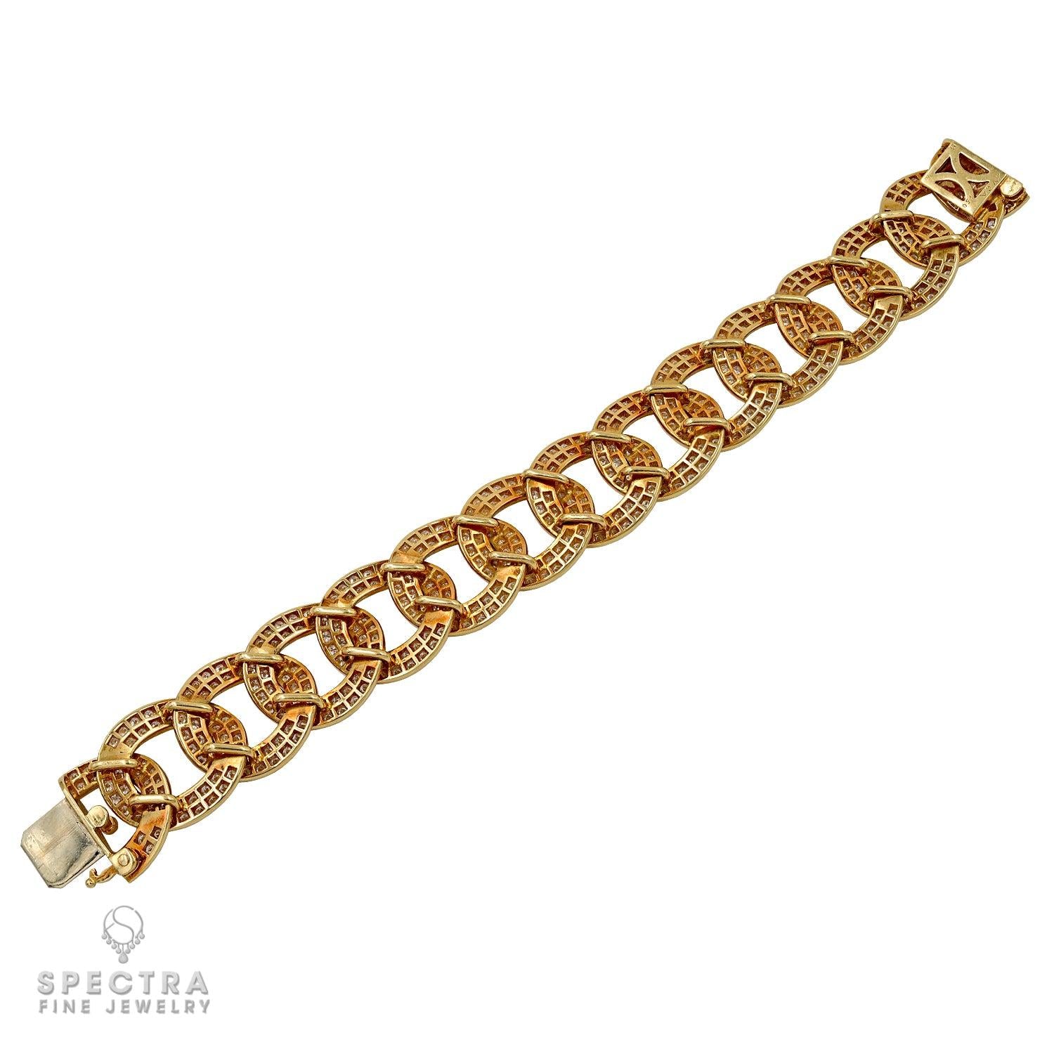 Van Cleef & Arpels “Olympia” 17.6 ct Diamond Bracelet in 18K Gold – Signed