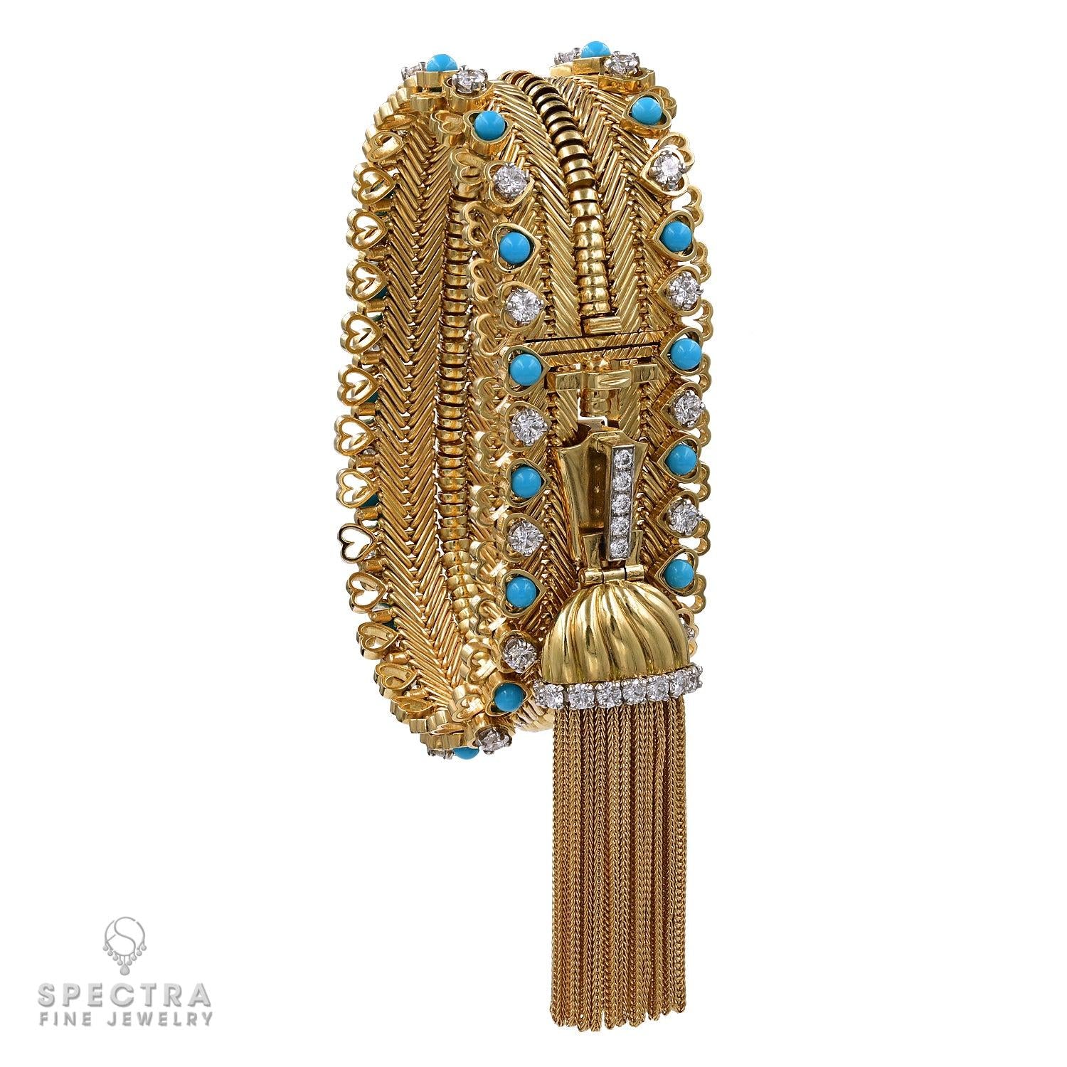 VCA Zip Diamond Turquoise Necklace | Vintage Signed Jewelry