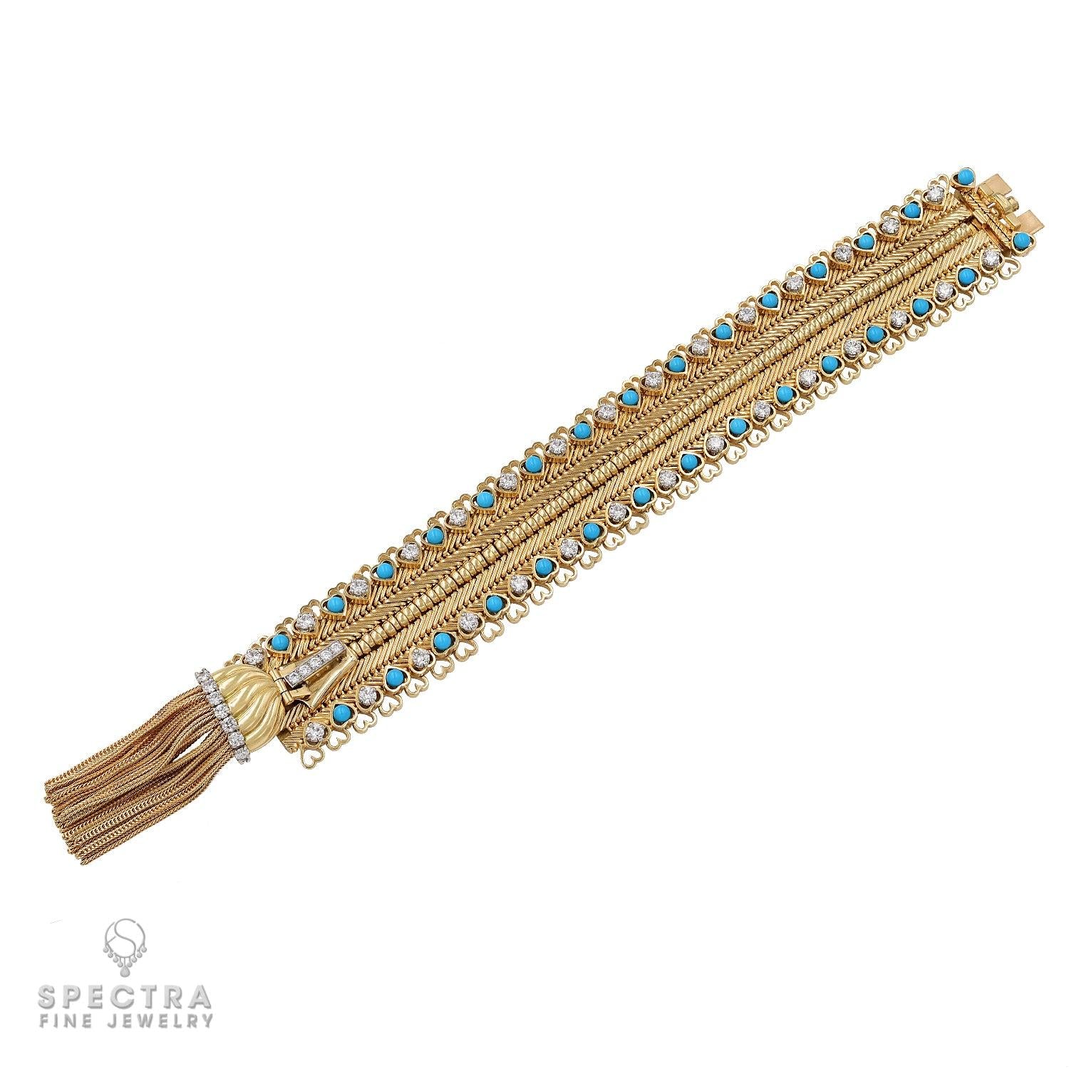 VCA Zip Diamond Turquoise Necklace | Vintage Signed Jewelry
