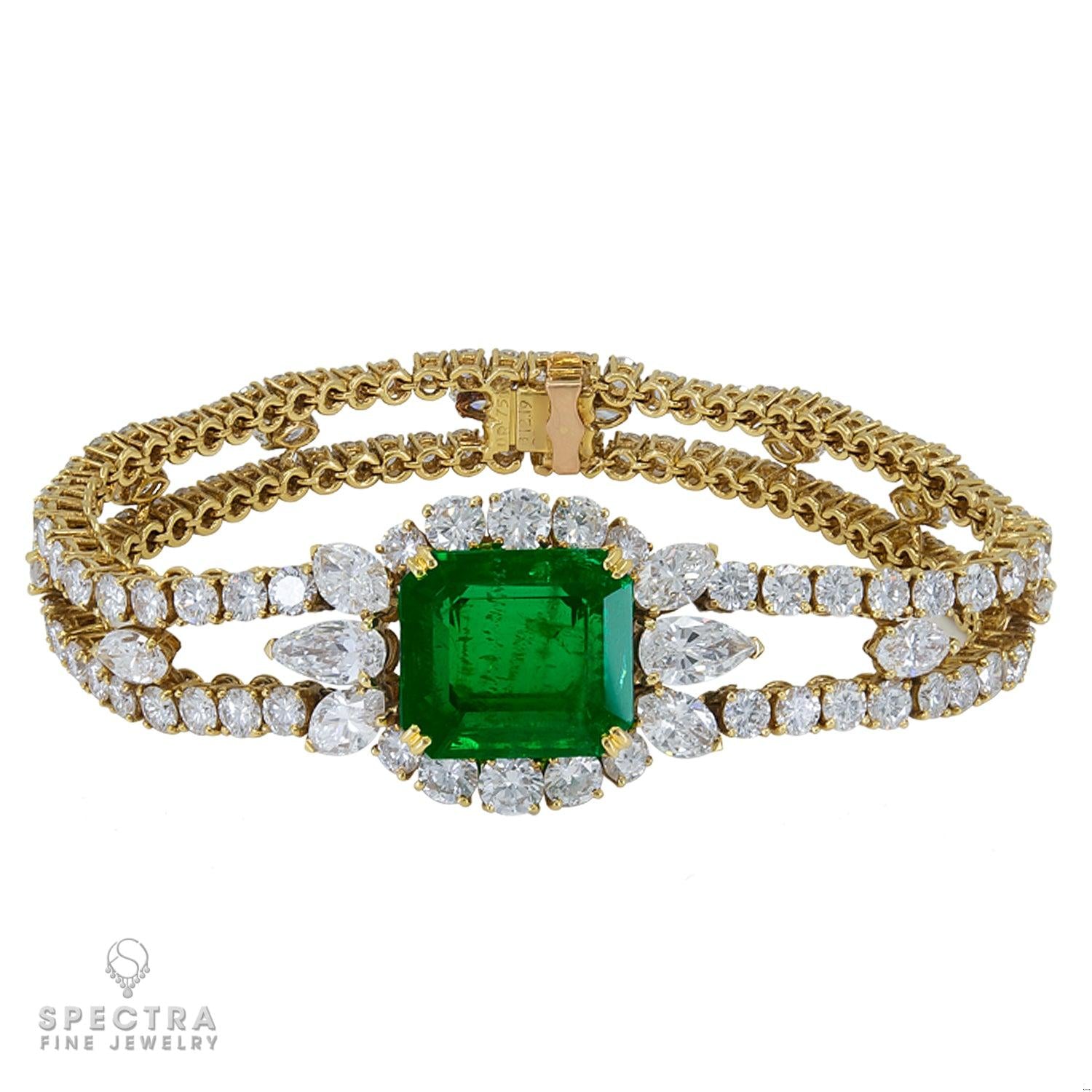 Vassort Vintage 9.50 ct. Emerald Diamond Bracelet