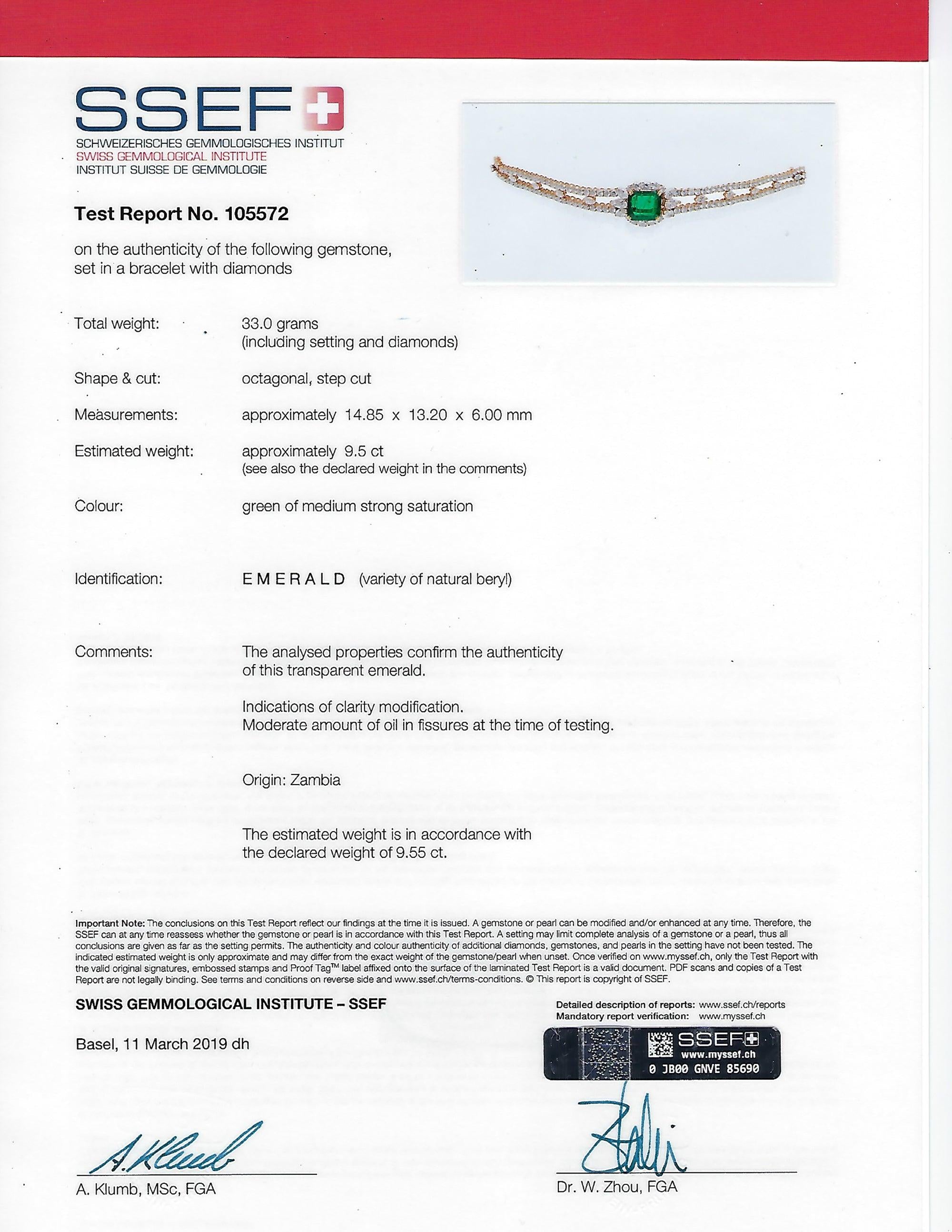 Vassort Vintage Emerald Diamond Bracelet