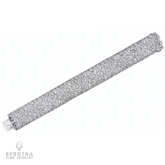 Vintage French Art Deco Articulated Diamond Bracelet