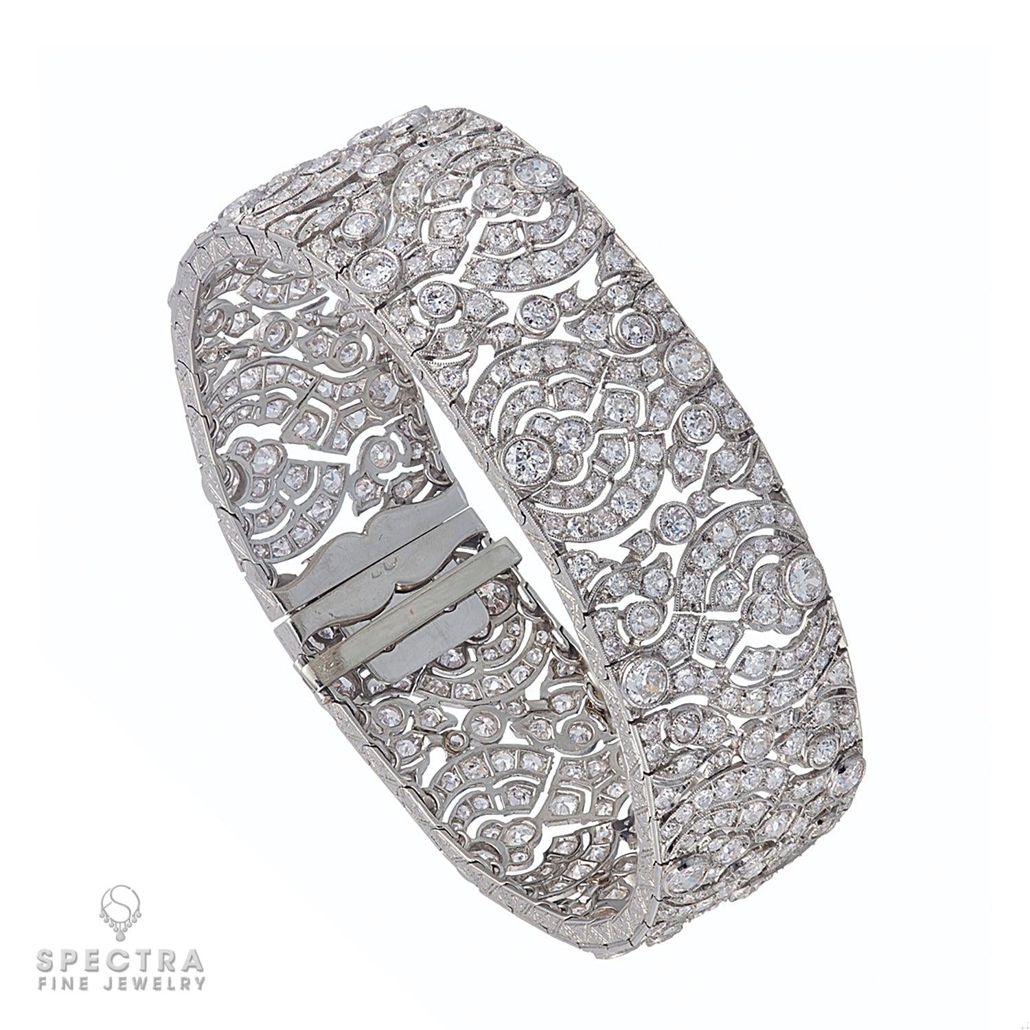 Vintage French Art Deco Articulated Diamond Bracelet