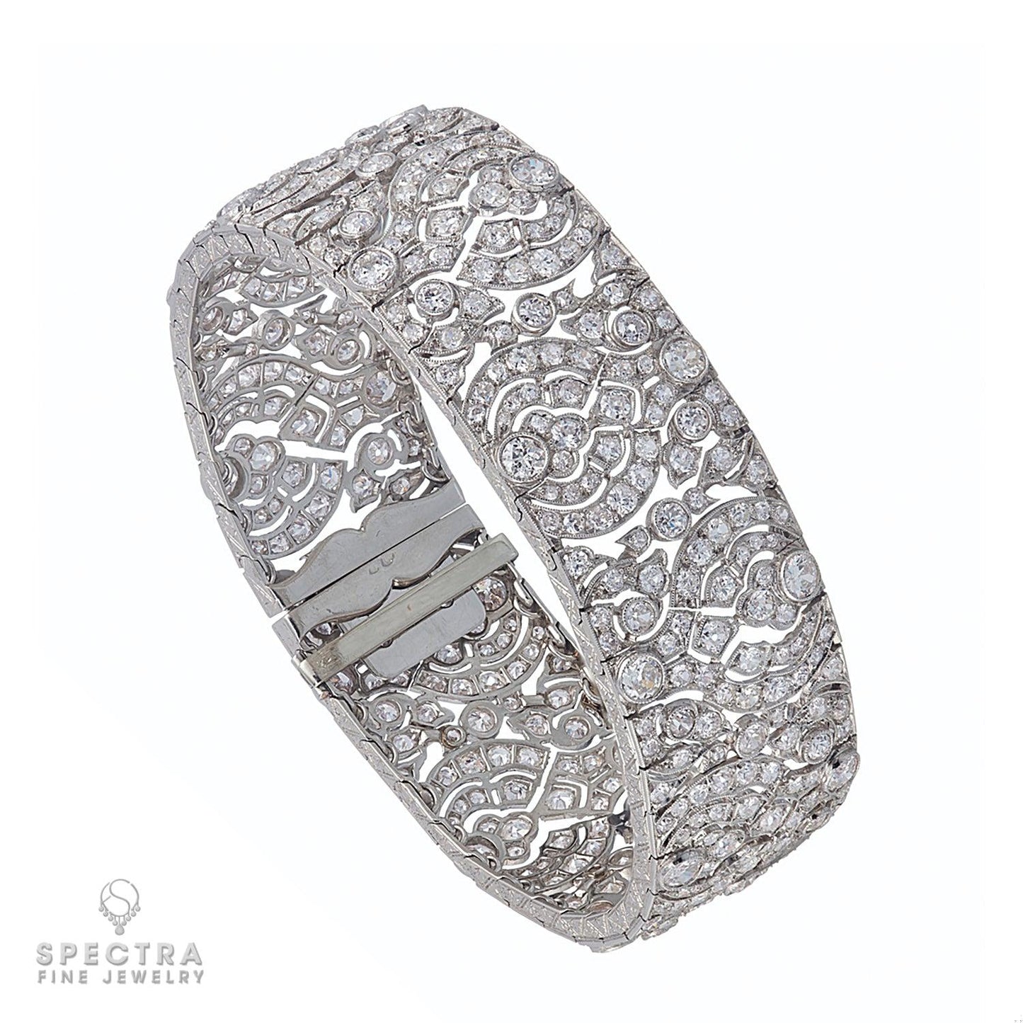 Vintage French Art Deco Articulated Diamond Bracelet