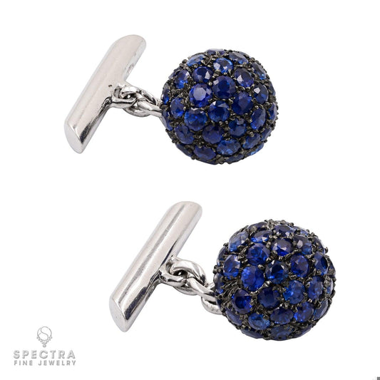 7.0 ct Sapphire Cufflinks | 18K Gold