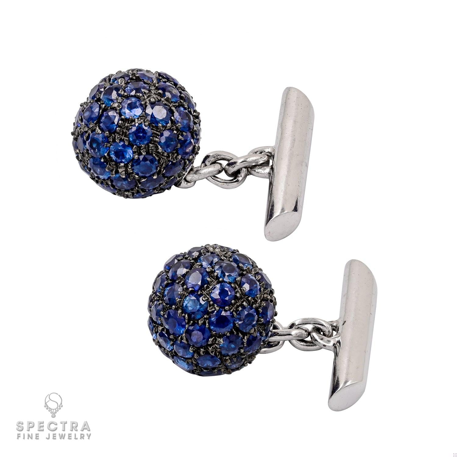 7.0 ct Sapphire Cufflinks | 18K Gold