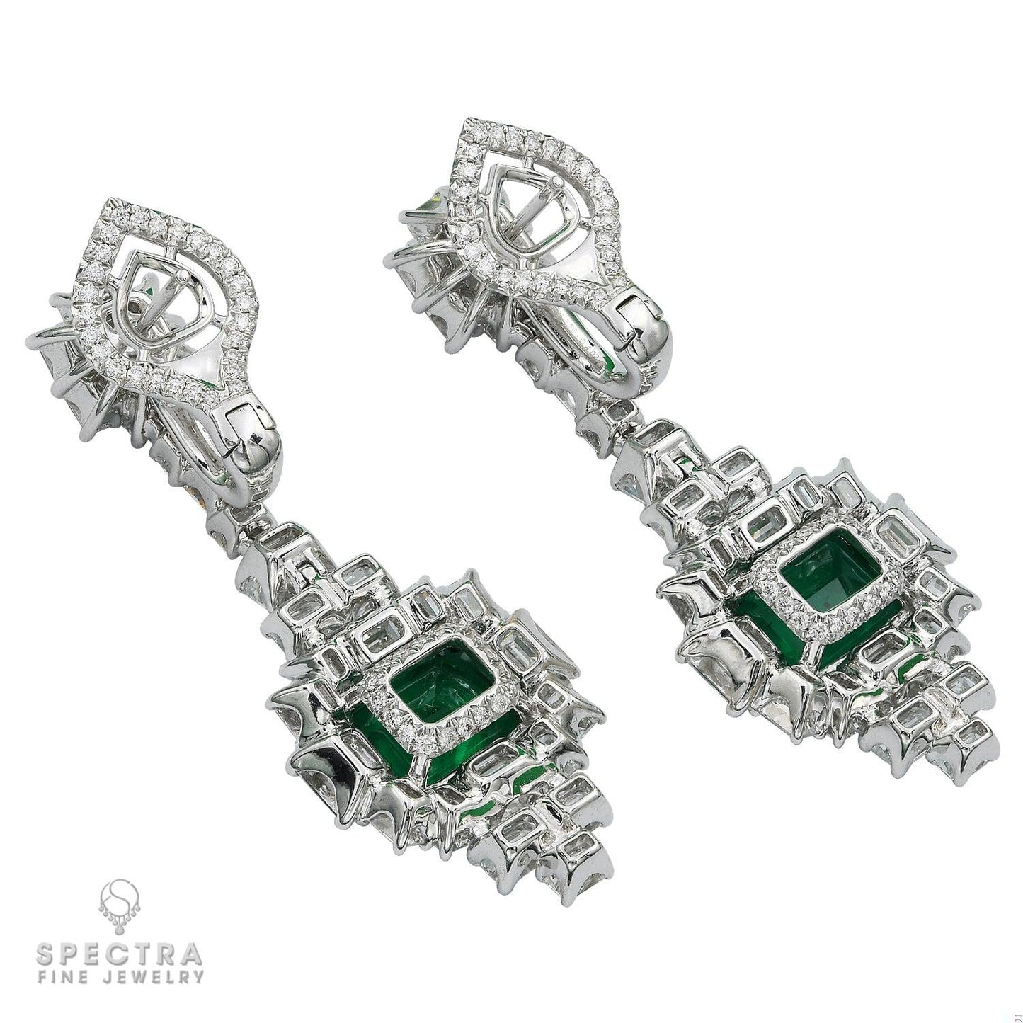 Zambian Emerald & Diamond 4-Piece Suite in 18K White Gold