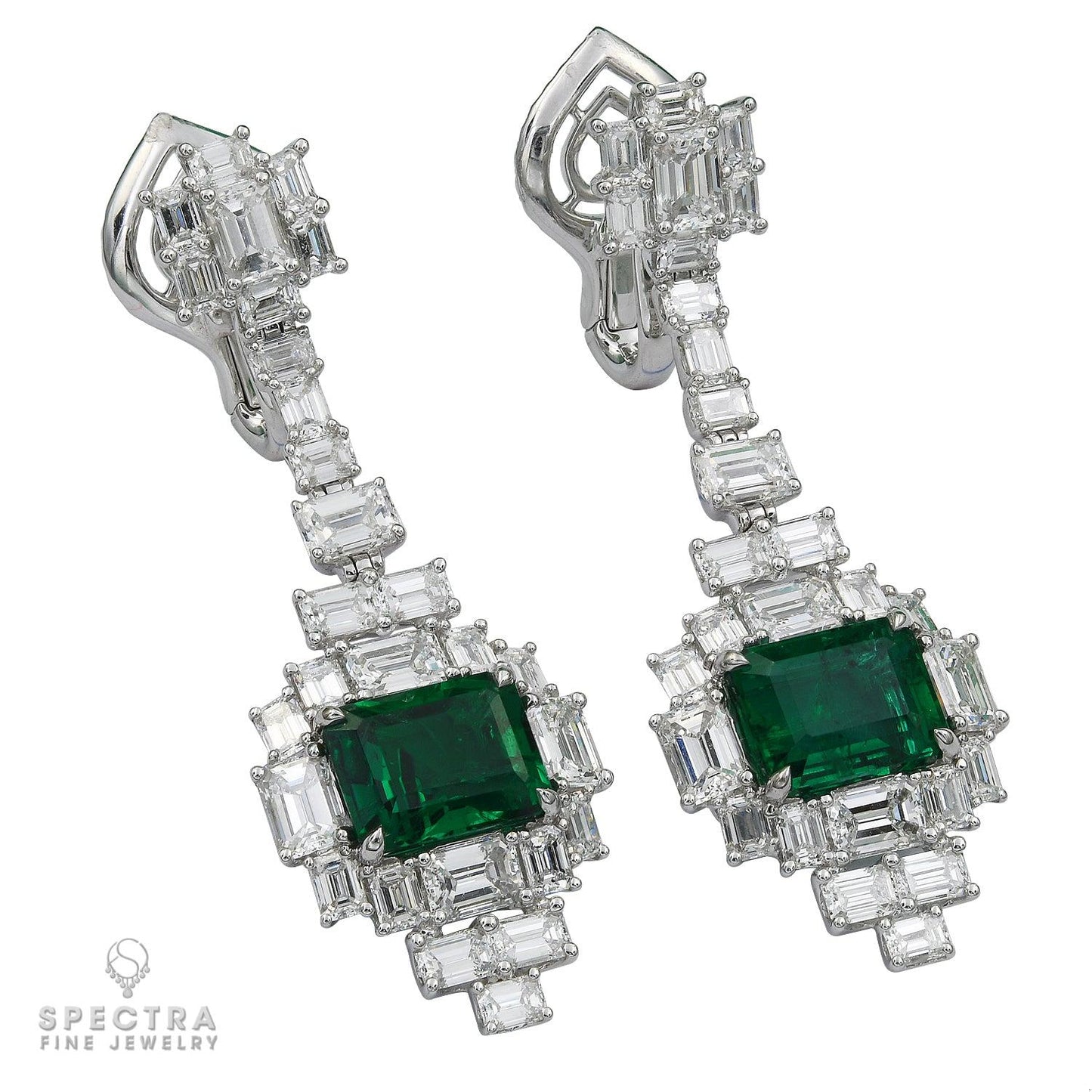 Zambian Emerald & Diamond 4-Piece Suite in 18K White Gold