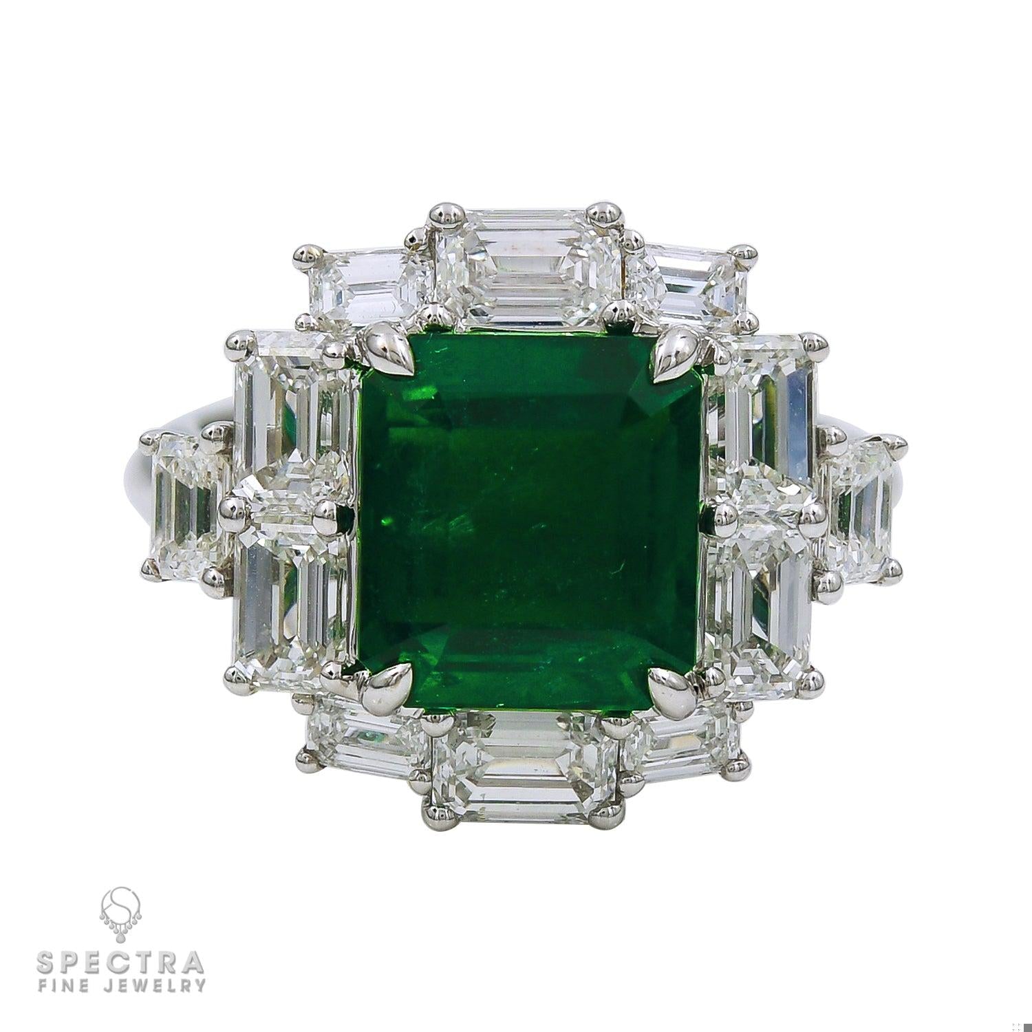 Zambian Emerald & Diamond 4-Piece Suite in 18K White Gold