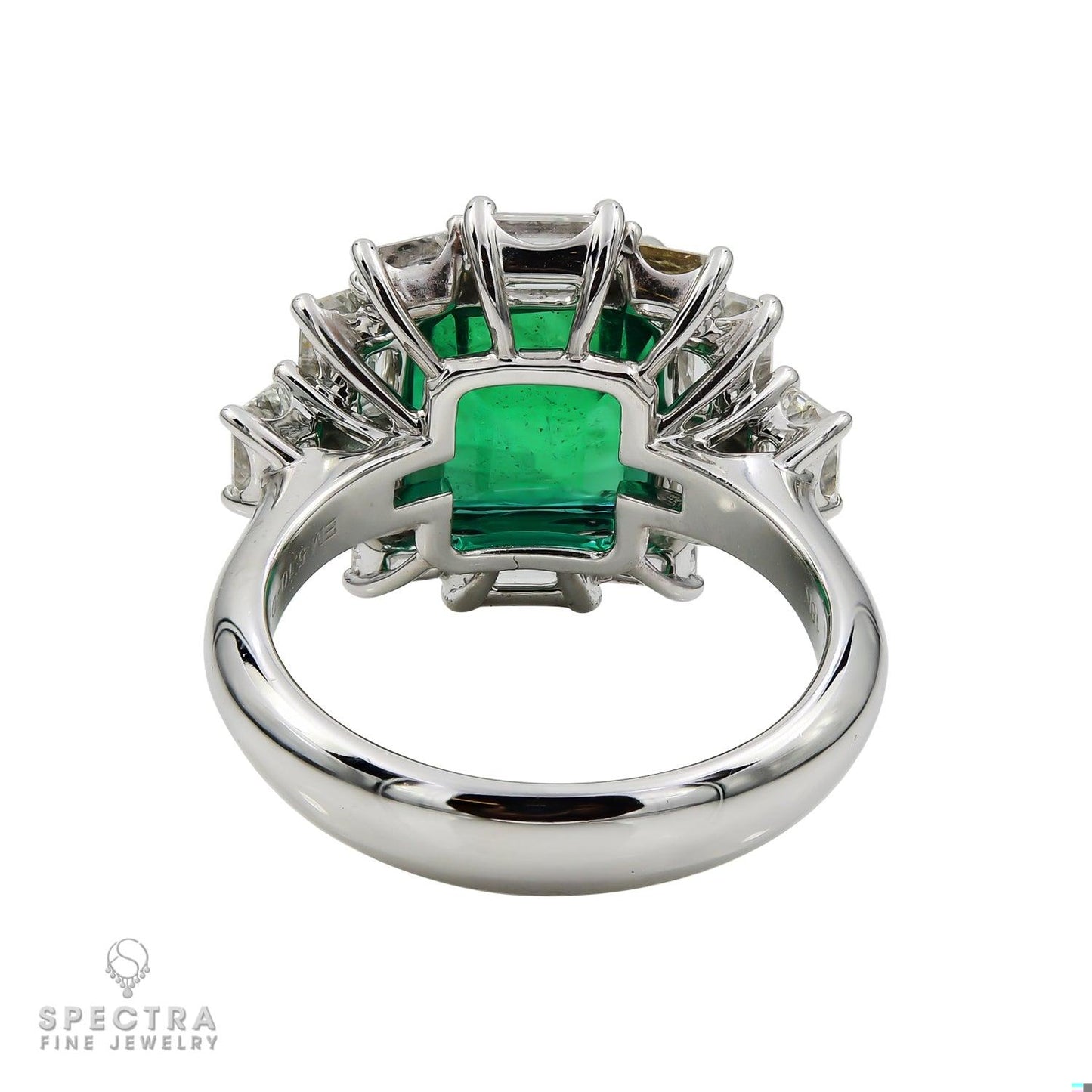 Zambian Emerald & Diamond 4-Piece Suite in 18K White Gold