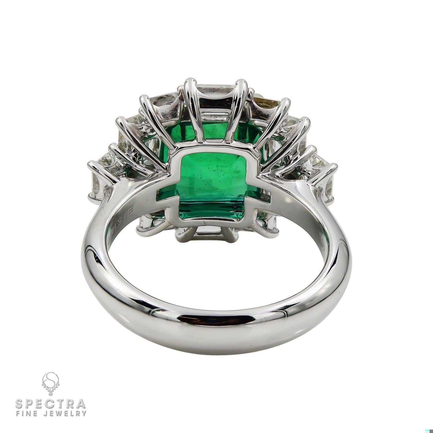 Zambian Emerald & Diamond 4-Piece Suite in 18K White Gold