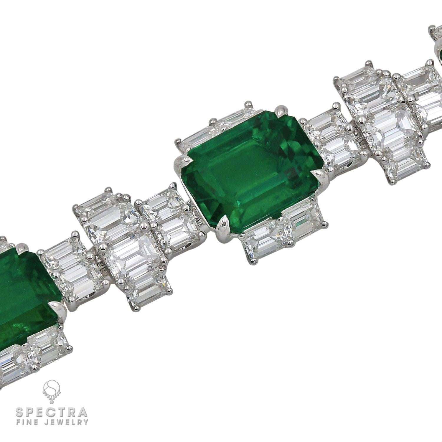 Zambian Emerald & Diamond 4-Piece Suite in 18K White Gold