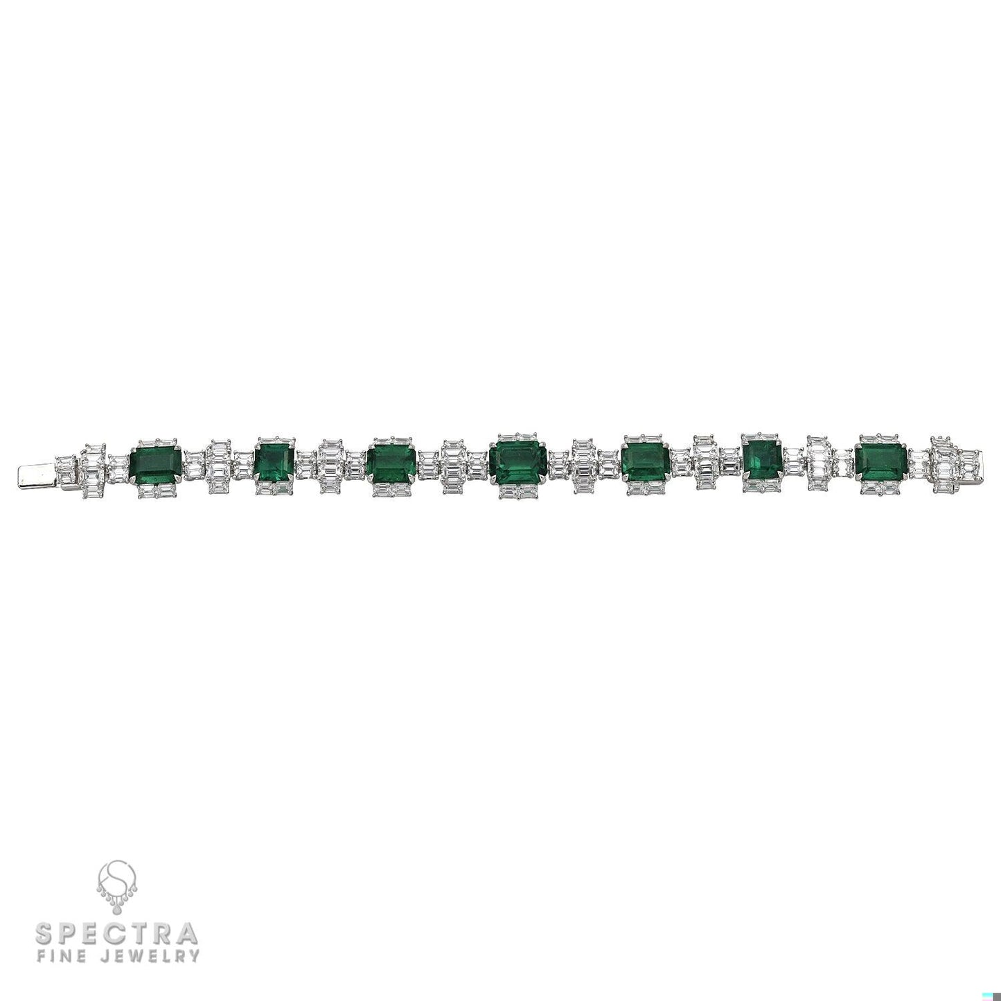Zambian Emerald & Diamond 4-Piece Suite in 18K White Gold