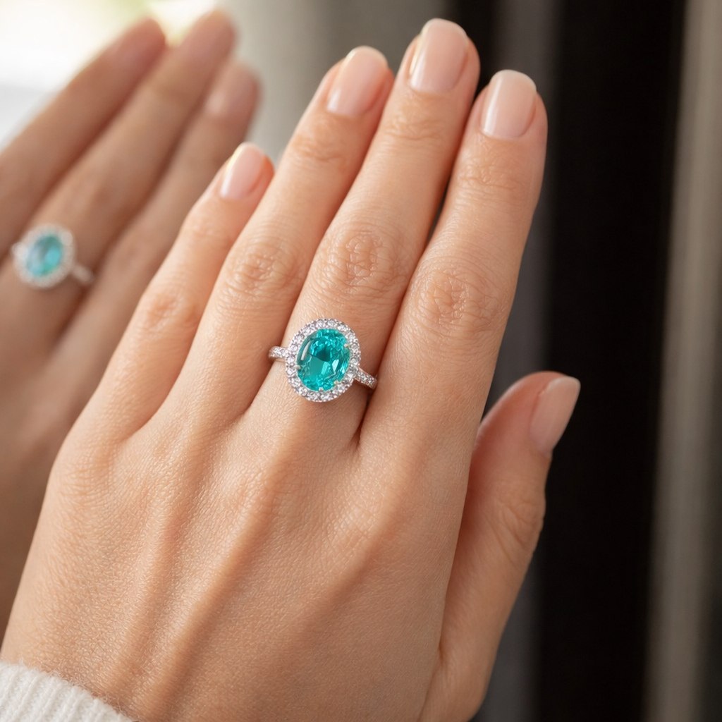 Tiffany & Co. Signed 4.36 carat Paraiba Tourmaline Diamond Ring