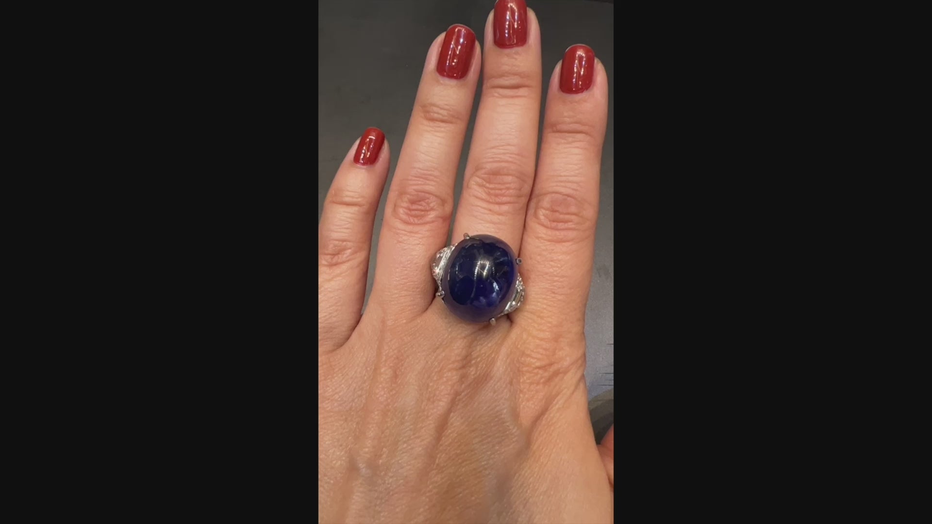 Spectra Fine Jewelry 40.59 cts. Burmese No Heat Sapphire Cabochon Ring