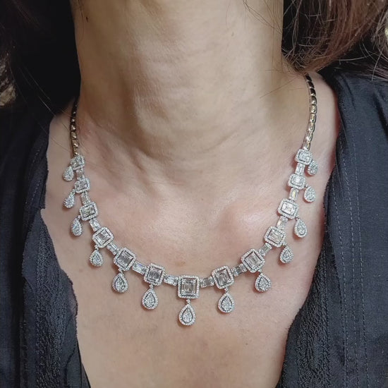 Spectra Fine Jewelry Invisibly-set Diamond Fringe Collar Necklace