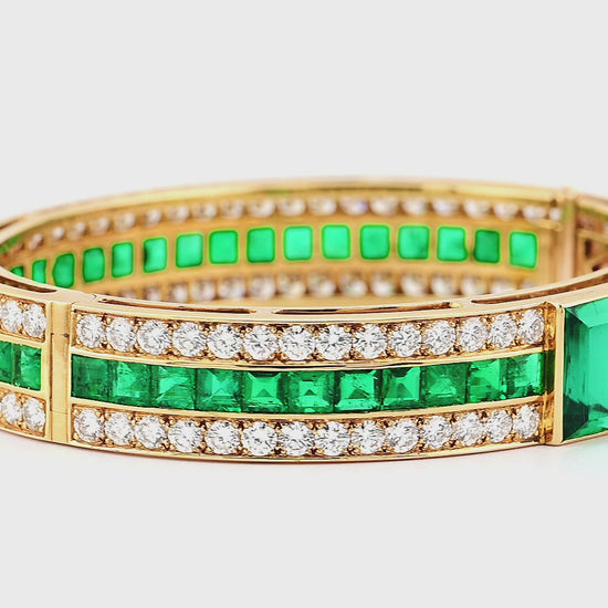 Cartier Emerald Diamond Bangle: Exquisite Jewelry from 1984