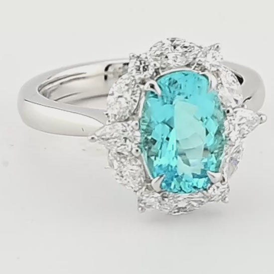 Spectra Fine Jewelry 2.11ct Paraiba Tourmaline Diamond Ring
