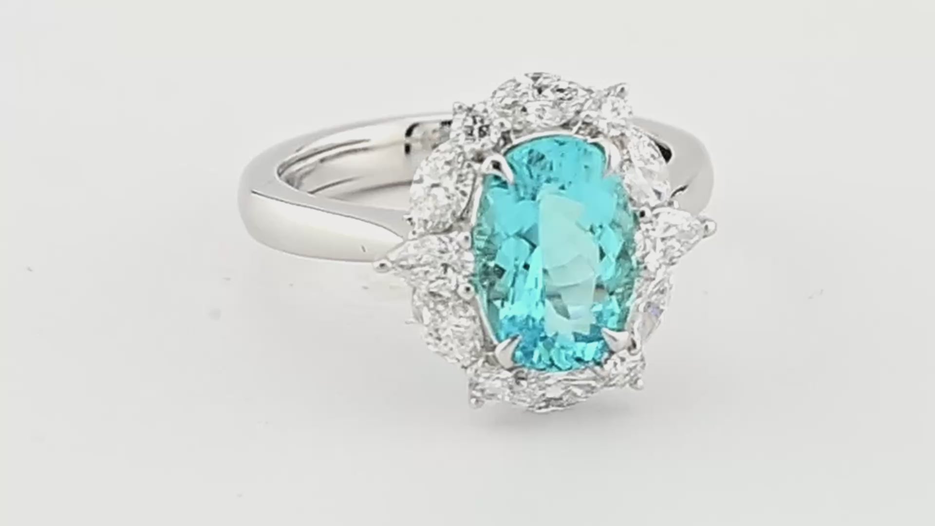 Spectra Fine Jewelry 2.11ct Paraiba Tourmaline Diamond Ring